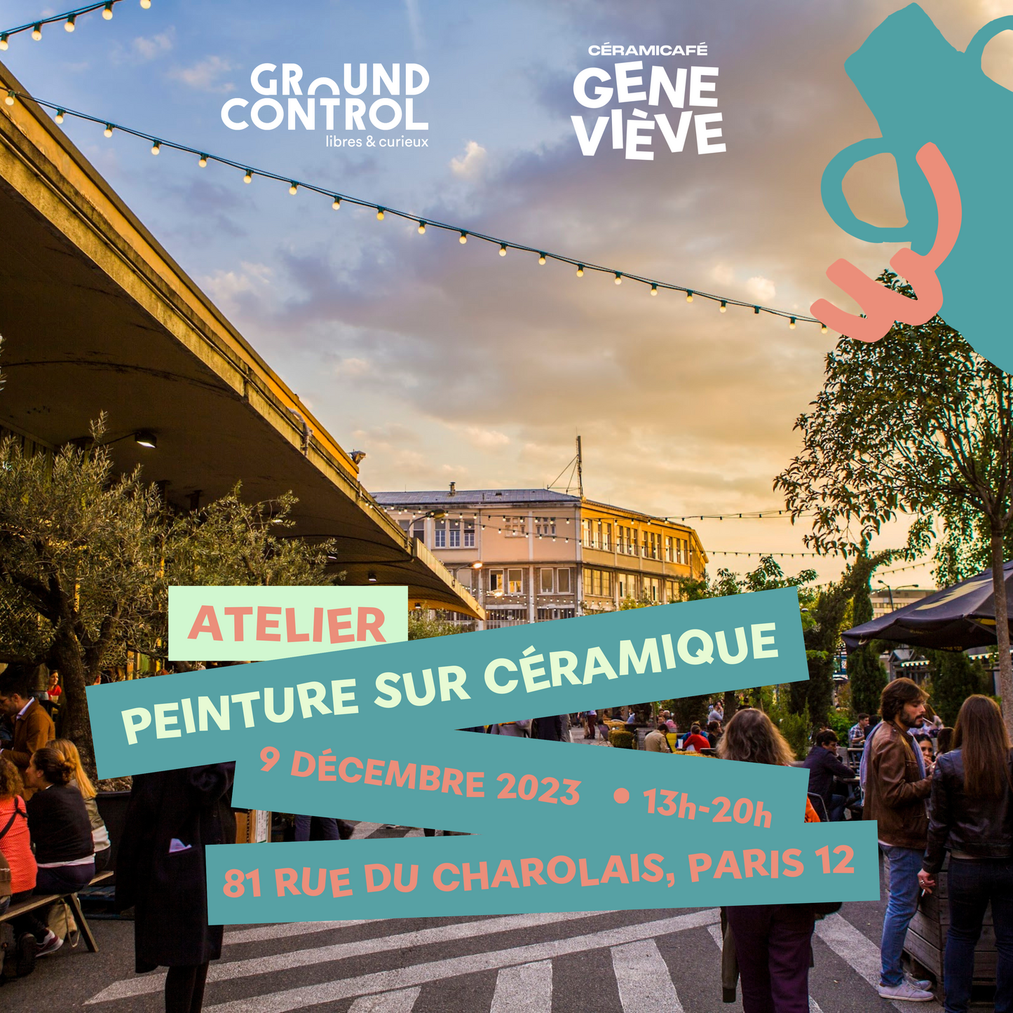 Atelier de peinture sur céramique chez Ground Control - Samedi 9/12
