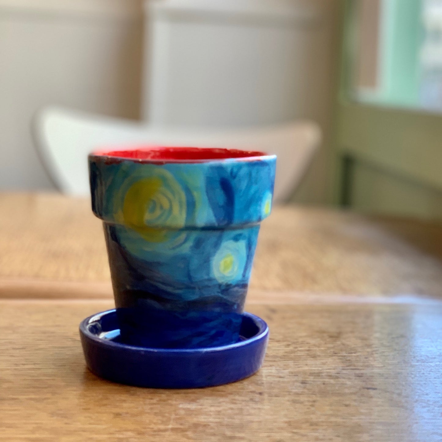 Céramique à décorer - Pot de fleur et sa coupelle