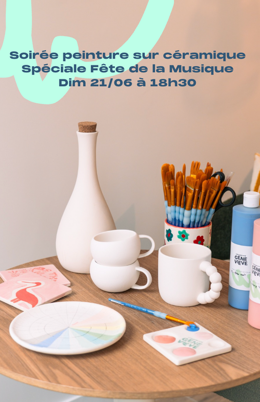 Diner, peinture sur céramique & Acoustic live session 🎵 - Versailles