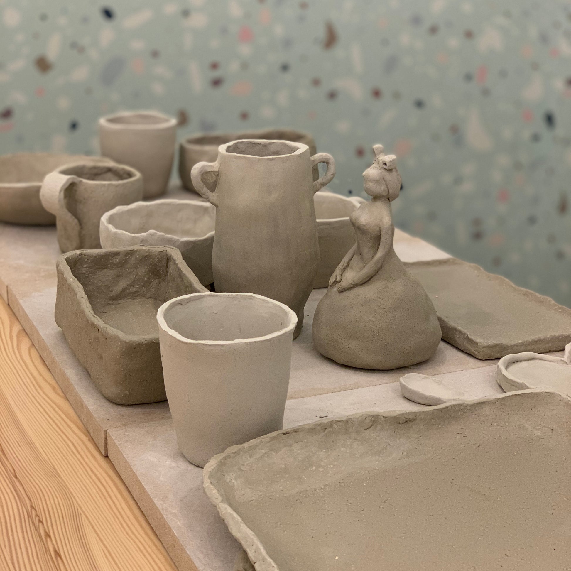 Kit de poterie en argile pour 2 Fabriquez votre propre pot de