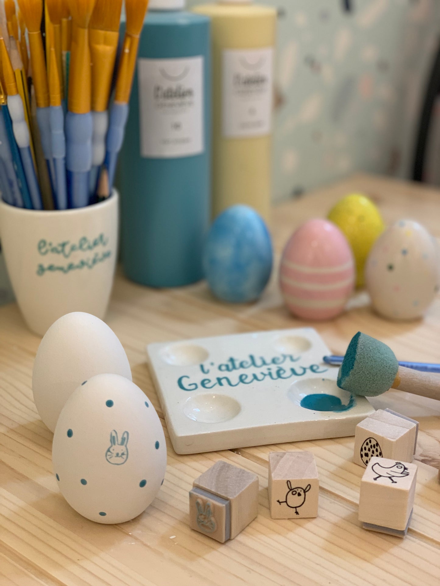 Box Peinture sur céramique - Décorer tes oeufs de Pâques ! (sans cuisson)