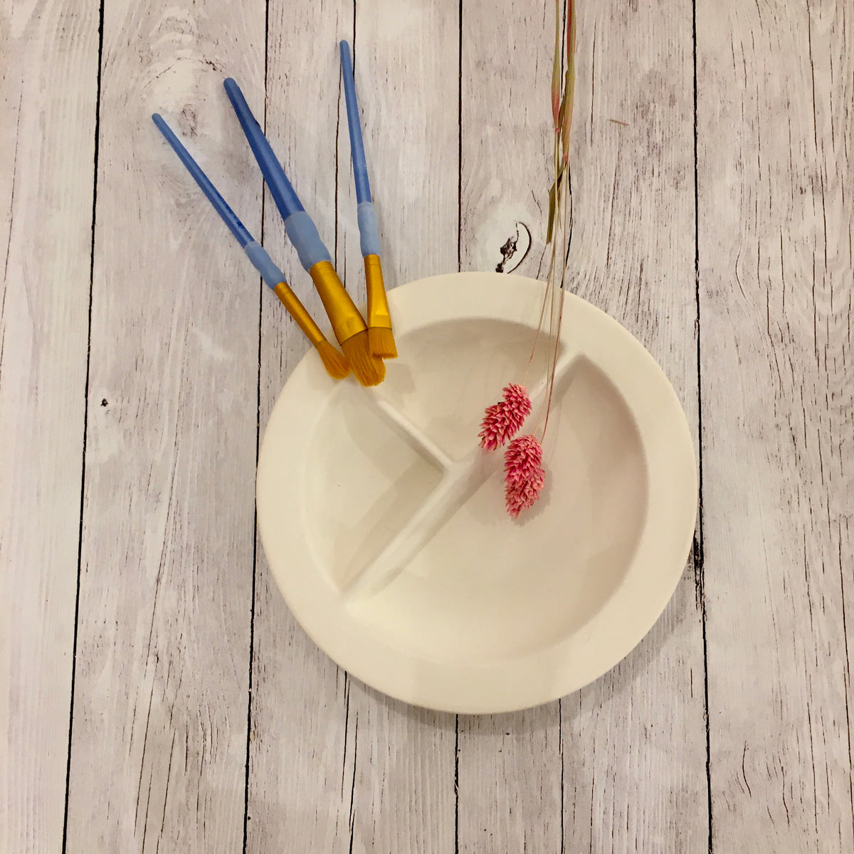 Ceramic to decorate - 3 compartment plate