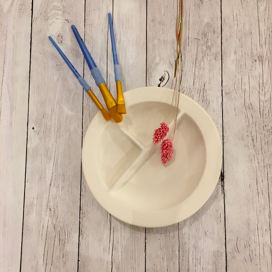 Céramique à décorer - Assiette 3 compartiments
